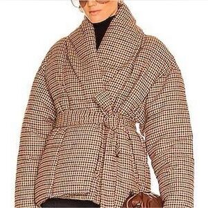 Apparis Checkered Wrap Puffer Jacket